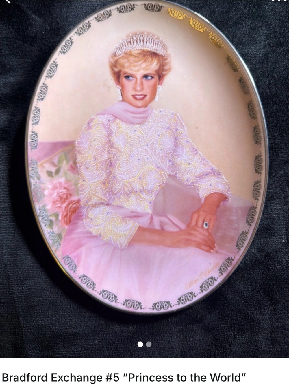 The Bradford Exchange Pink Beaded Sweater Portrait Plate